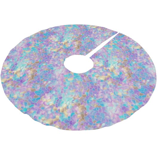 Weihnachtsglam Tree Skirt Polyester Weihnachtsbaumdecke (Schrägansicht)