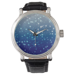 Weihnachtsglanz Sterne Blauer Himmel Armbanduhr