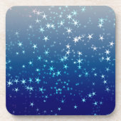 Weihnachtsglanz Sterne Blauer Himmel Getränkeuntersetzer (Vorderseite)