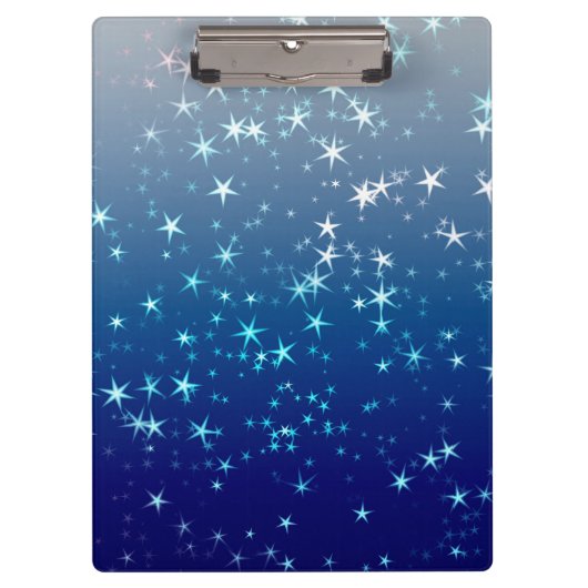 Weihnachtsglanz Sterne Blauer Himmel Klemmbrett (Vorderseite)