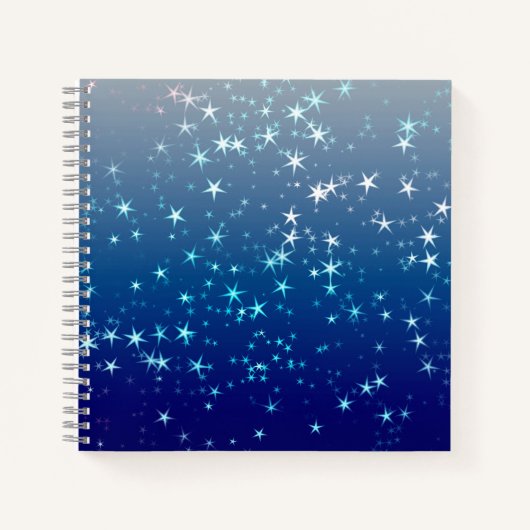 Weihnachtsglanz Sterne Blauer Himmel Notizblock (Vorderseite)