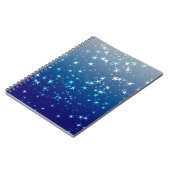 Weihnachtsglanz Sterne Blauer Himmel Notizblock (Linke Seite)