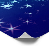 Weihnachtsglanz Sterne Blauer Himmel Poster (Ecke)