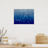 Weihnachtsglanz Sterne Blauer Himmel Poster (Küche)