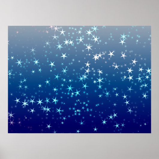 Weihnachtsglanz Sterne Blauer Himmel Poster (Vorne)