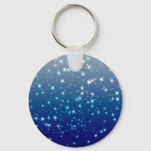 Weihnachtsglanz Sterne Blauer Himmel Schlüsselanhänger