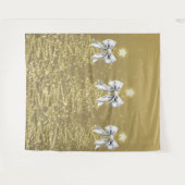 Weihnachtsglanzbäume Gold Falschsilberbogen Wandteppich (Vorderseite (Horizontal))