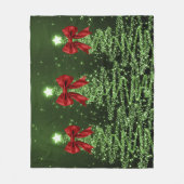 Weihnachtsglanzbäume Grün mit falscher roter Schle Fleecedecke (Vorderseite)