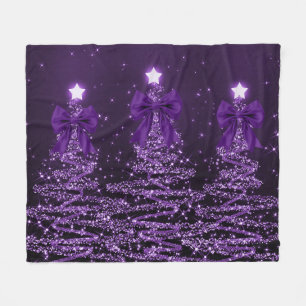 Weihnachtsglanzbäume Lila Falsche Schleife Fleecedecke