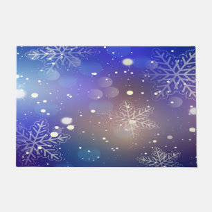 Weihnachtsglänzender Schneeflocke-Hintergrund Fußmatte