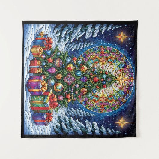 Weihnachtsglas-Band Wandteppich (Vorderseite (Horizontal))