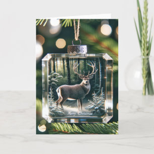 Weihnachtsglas-Hirsch-Schmuck Feiertagskarte
