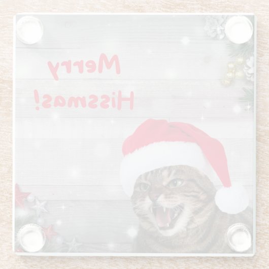 Weihnachtsglas-Untersetzer, wünschen Sie ein frohe Glasuntersetzer (Rückseite)