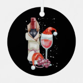 Weihnachtsglas-Weihnachtsmannmütze Ornament Aus Metall (Vorderseite)