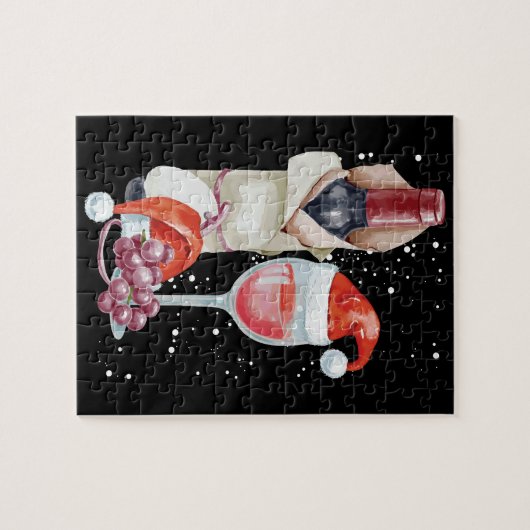 Weihnachtsglas-Weihnachtsmannmütze Puzzle (Horizontal)