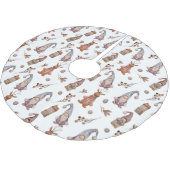 Weihnachtsgläser und Rentiermuster Polyester Weihnachtsbaumdecke (Schrägansicht)