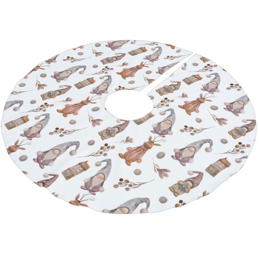 Weihnachtsgläser und Rentiermuster Polyester Weihnachtsbaumdecke (Schrägansicht)