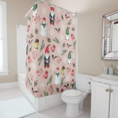 Weihnachtsgläser Wasserfarbe Nahtloses Muster Duschvorhang (Beispiel)