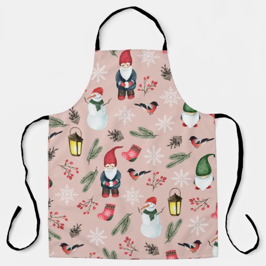 Weihnachtsgläser Wasserfarbe Nahtloses Muster Schürze (Vorderseite)
