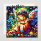 Weihnachtsglasgrün - Grußkarte Feiertagskarte (Vorne/Hinten)