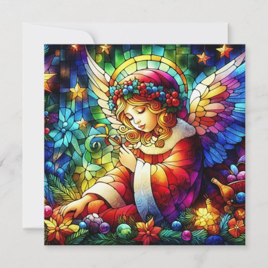 Weihnachtsglasgrün - Grußkarte Feiertagskarte (Vorderseite)