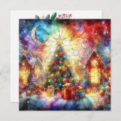 Weihnachtsglasgrün - Grußkarte Feiertagskarte (Vorne/Hinten)