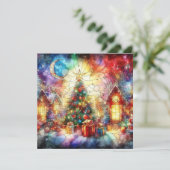 Weihnachtsglasgrün - Grußkarte Feiertagskarte (Stehend Vorderseite)