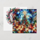 Weihnachtsglasgrün - Grußkarte Feiertagskarte (Vorne/Hinten)