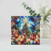 Weihnachtsglasgrün - Grußkarte Feiertagskarte (Stehend Vorderseite)