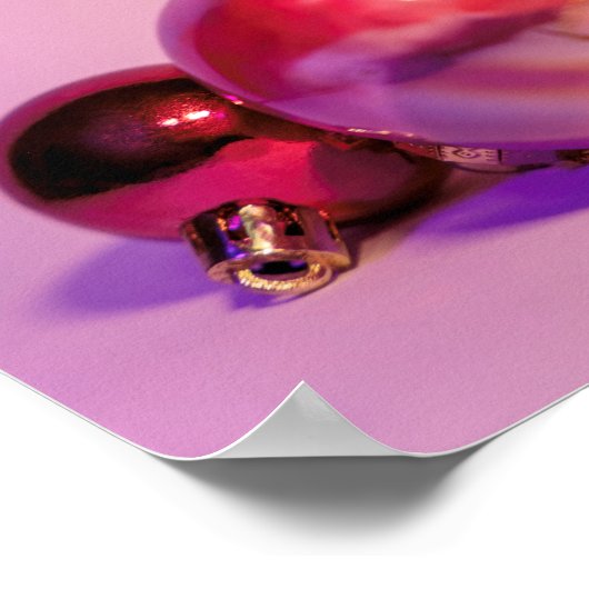 Weihnachtsglass-Ball-Ornamente und ein Goldener Bu Poster (Ecke)