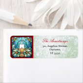 Weihnachtsglass Holly Candle Green Glitzer (Insitu)