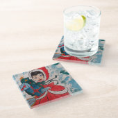 Weihnachtsglass-Untersetzer für Helfer Glasuntersetzer (Schrägansicht)