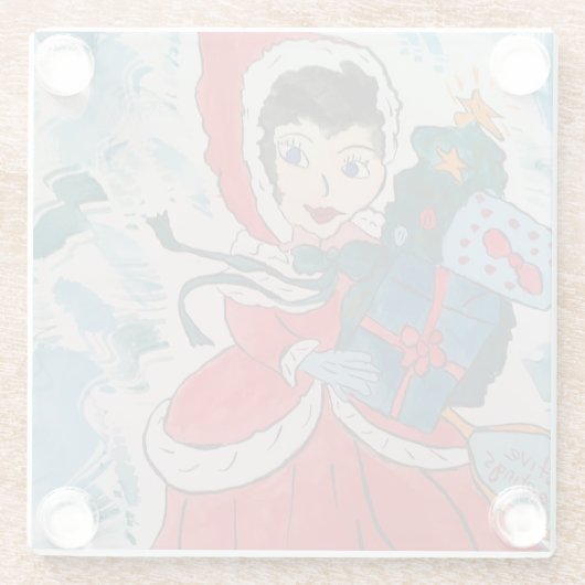 Weihnachtsglass-Untersetzer für Helfer Glasuntersetzer (Rückseite)