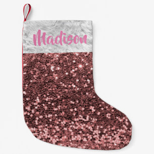 Weihnachtsglitter Pailletten Glam Rosa Personalisi Kleiner Weihnachtsstrumpf