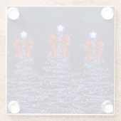 Weihnachtsglitzbäume Navy Blau mit falscher roter Glasuntersetzer (Rückseite)