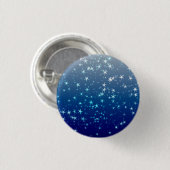 Weihnachtsglitzer Sterne Blauer Himmel Button (Vorne & Hinten)