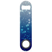 Weihnachtsglitzer Sterne Blauer Himmel Speed Flaschenöffner (Rückseite)