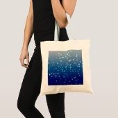Weihnachtsglitzer Sterne Blauer Himmel Tragetasche (Vorderseite (Produkt))