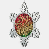 WeihnachtsGlitzermusikalische Schneeflocken Zinn-Ornament (Rechts)