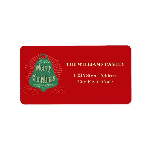 Weihnachtsglocke Adressaufkleber (Vorne)