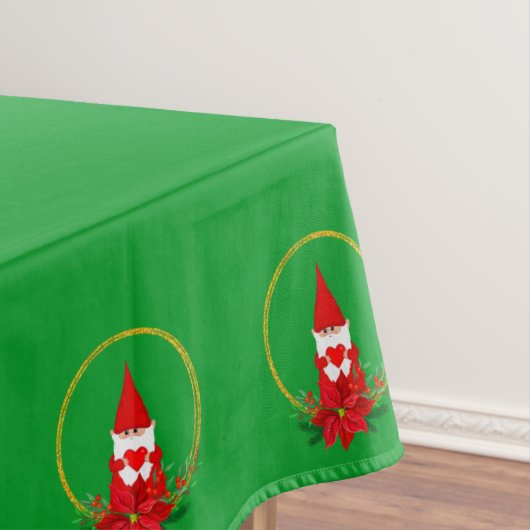 Weihnachtsglocke auf Small Green Tablecloth Tischdecke (Beispiel)