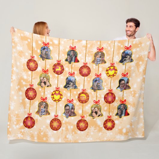 Weihnachtsglocke & Ball Ornamente 6 Fotos L-Peach Fleecedecke (Beispiel)