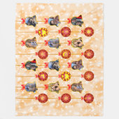 Weihnachtsglocke & Ball Ornamente 6 Fotos L-Peach Fleecedecke (Vorderseite)