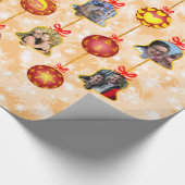 Weihnachtsglocke & Ball Ornamente 6 Fotos L-Peach Geschenkpapier (Ecke)