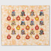 Weihnachtsglocke & Ball Ornamente 6 Fotos L-Peach Geschenkpapier (Flach)