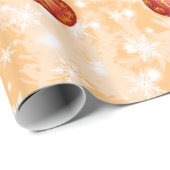 Weihnachtsglocke & Ball Ornamente 6 Fotos L-Peach Geschenkpapier (Rolleneckpunkt)