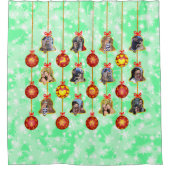 Weihnachtsglocke & Ball Ornaments 6 Fotos L-Green Duschvorhang (Vorderseite)