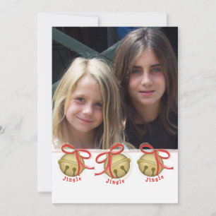 Weihnachtsglocke Doppelseitige Fotokarte Feiertagskarte