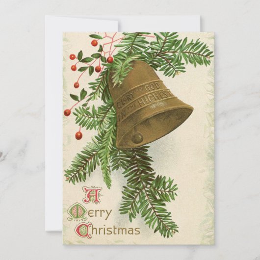 Weihnachtsglocke (Evergreen) - Flachkarte Feiertagskarte (Vorderseite)