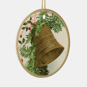 Weihnachtsglocke (Evergreen) Goldname Keramik Ornament (Rechts)